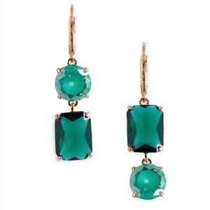 KATE SPADE NY SHINE ON MISMATCHED GREEN DROP EARRINGS